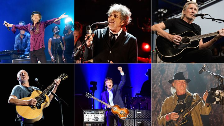 The Rolling Stones, Paul McCartney, Neil Young, Roger Waters, Bob Dylan, The Who