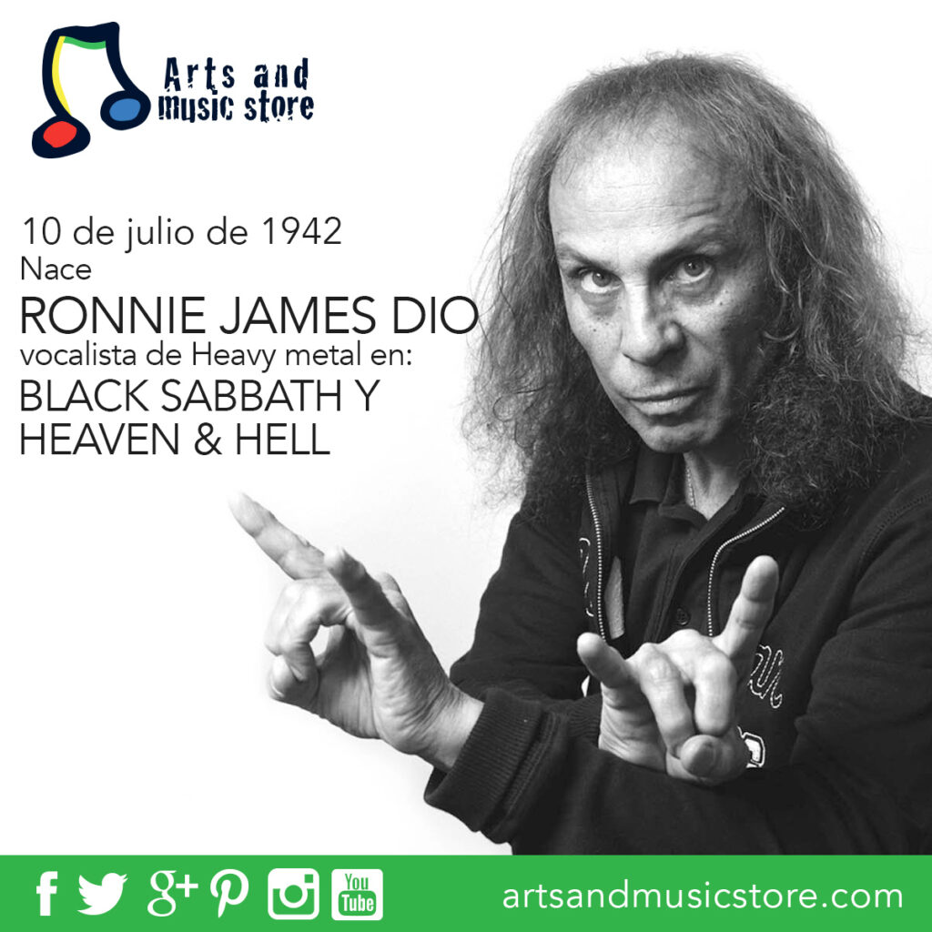 10 de julio de 1942 nace Ronnie James Dio vocalista de Heavy Metal en Black Sabbath, Heaven & Hell y Rainbow.