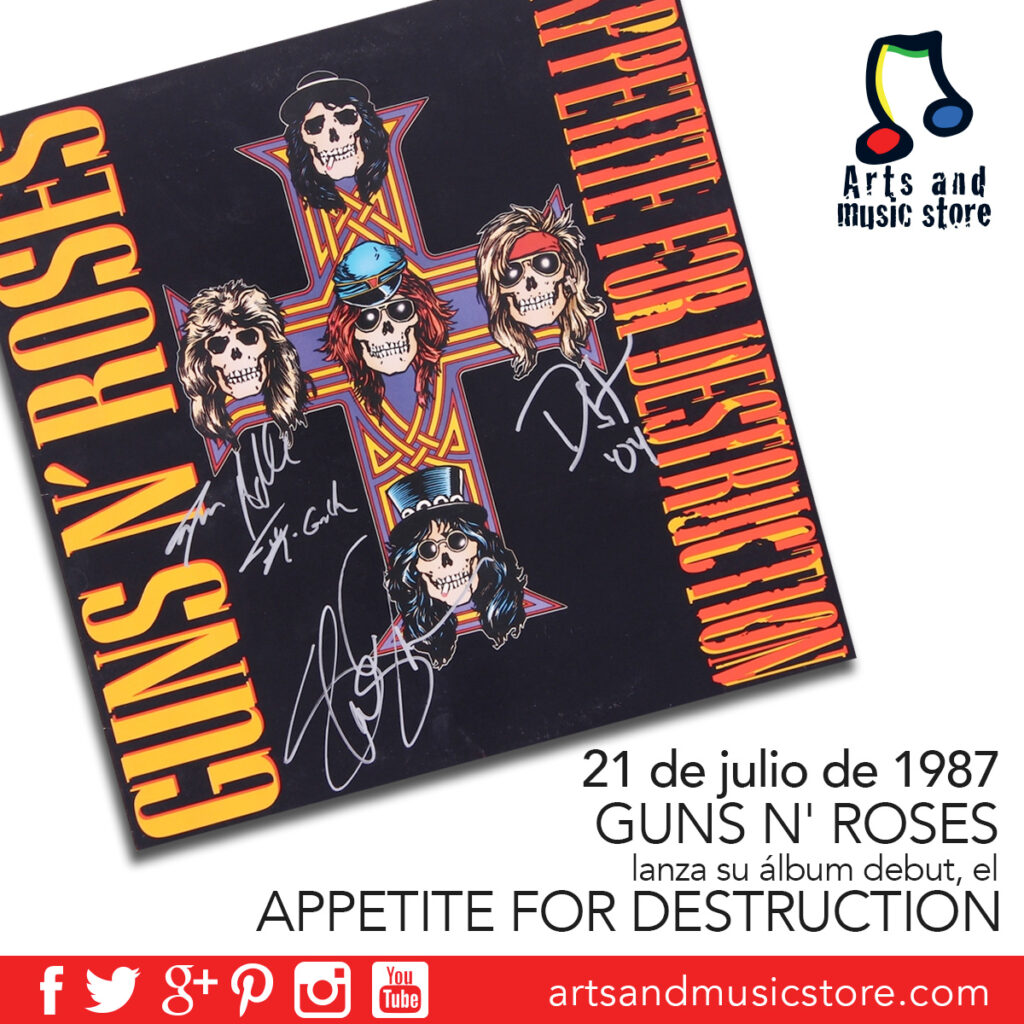 21 de julio de 1987 Guns N' Roses lanza el Appetite for Destruction